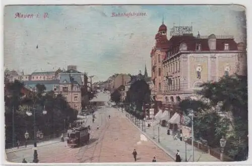 93443 Ak Plauen im Vogtland Bahnhofstrasse um 1910