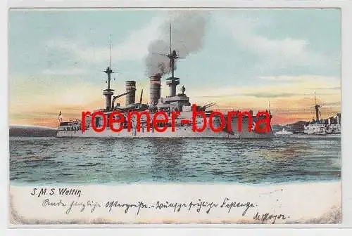 74805 Ak Kriegsschiff S.M.S. Wettin 1904