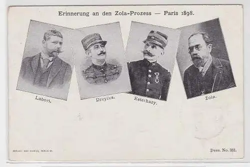 18564 Ak Erinnerung an den Zola-Prozess Paris 1898