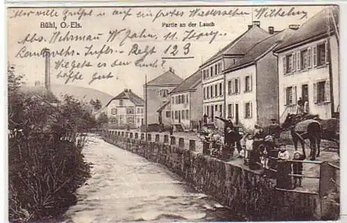 77135 Ak Bühl O.-Els. Partie an der Lauch 1914