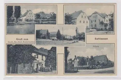 87676 Mehrbild Ak Gruß aus Sahlassan Gasthof Bretschneider usw. um 1920