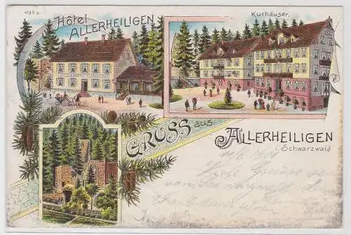 29574 Lithographie Ak Gruss aus Allerheiligen im Schwarzwald 1901