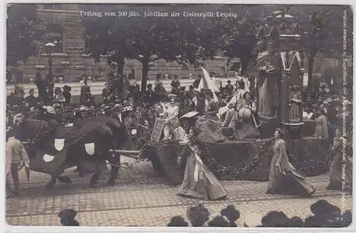 23621 Foto Ak Festzug vom 500jährigen Jubiläum der Universität Leipzig 1909
