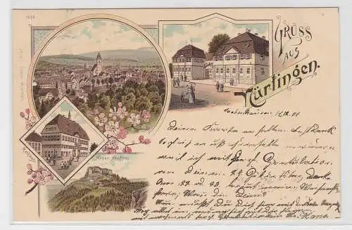 04758 Lithographie Ak Gruss aus Nürtingen - Seminar, Rathaus, Hohen Neuffen 1900