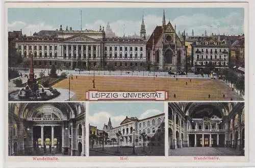 90968 Mehrbild Ak Leipzig Universität Wandelhalle Hof um 1910