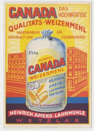 57241 Reklame Ak Wetzler feinstes Canada Weizenmehl um 1925