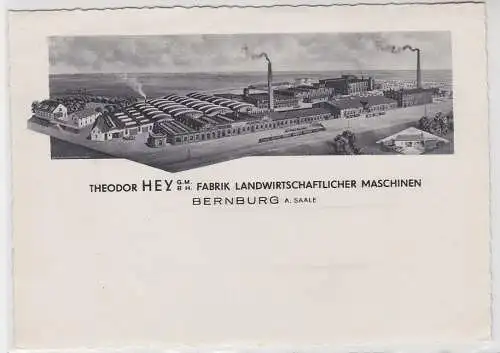 87656 Ak Bernburg a. Saale, Theodor Hey GmbH, Fabrik landw. Maschinen, um 1940