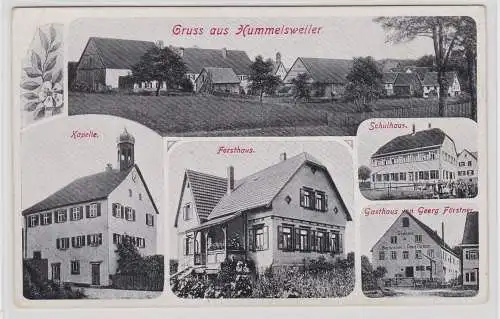 92182 Mehrbild Ak Gruß aus Hummelsweiler Gasthof, Schulhaus usw. um 1910