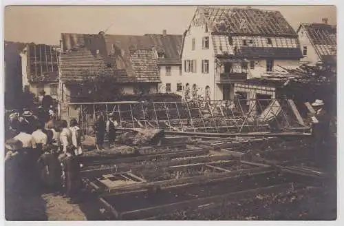 88208 Foto Ak Plochingen Zerstörungen im Ort durch Windhose 1.6.1913