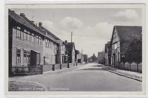 91616 Ak Hessen i. Brswg., Straßenansicht Knickstraße, Häuserpartie, 1938