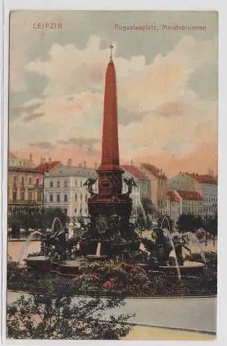 95085 Ak Leipzig - Augustusplatz mit Mendebrunnen 1916