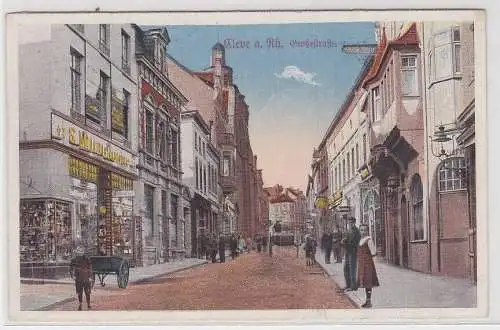 08406 Ak Cleve a. Rh., Straßenansicht Großestraße, S. Mildenburg, 1920