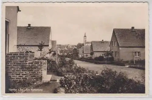 68199 Ak Hartha i. Sa., Straßenansicht Am Butterberg, Gartenpartie, 1941