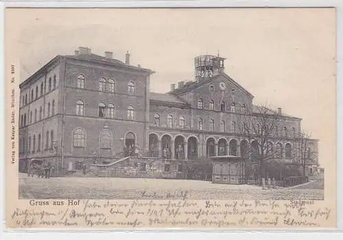 00166 Ak Gruß aus Hof Stadtpost 1905