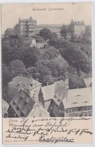 77162 AK Pirna - Heilanstalt Sonnenstein, Gasthaus zur sächs. Schweiz 1903