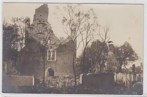 70334 Foto AK im Krieg zerstörte Kirche von Allenburg Druschba (Kaliningrad)