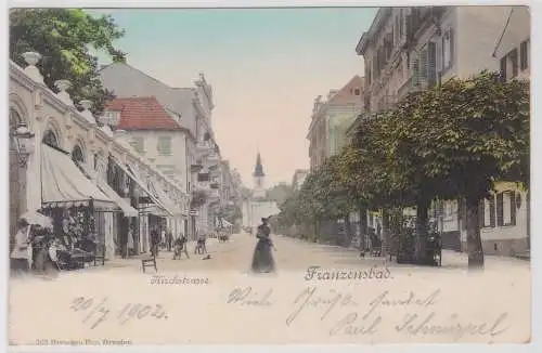 88049 AK Franzensbad (Františkovy Lázně) - Kirchstrasse, Straßenansicht 1902