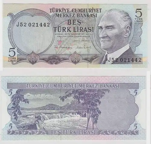 5 Lira Banknote Türkei Türkiye 1970 bankfrisch UNC (155706)