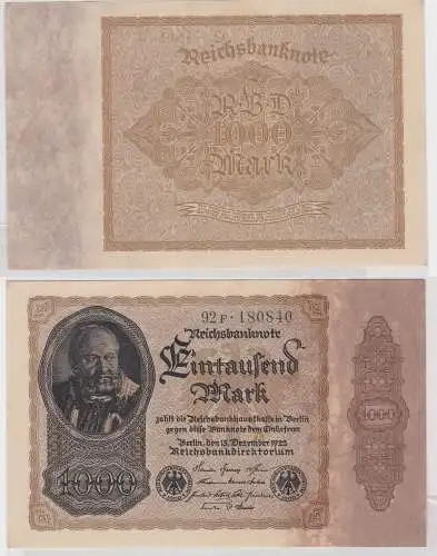 1000 Mark Banknote Deutsches Reich 15.12.1922 Rosenberg 81 b (154986)