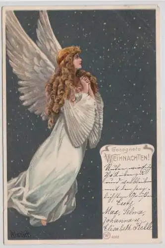 58816 Gesegnete Weihnachten Ak Engel 1902