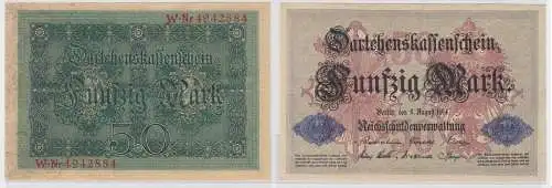 50 Mark Banknote Berlin 5.August 1914 Rosenberg 50b leicht gebraucht (152301)