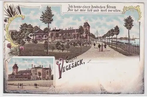 51583 Ak Lithographie Gruß aus Vegesack Strandlust um 1900