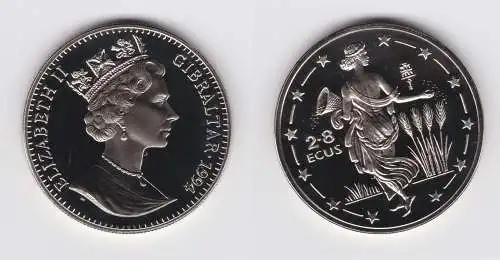 2.8 ECUS Kupfer Nickel Münze Gibraltar Europäische Union Quadriga 1994 (154230)