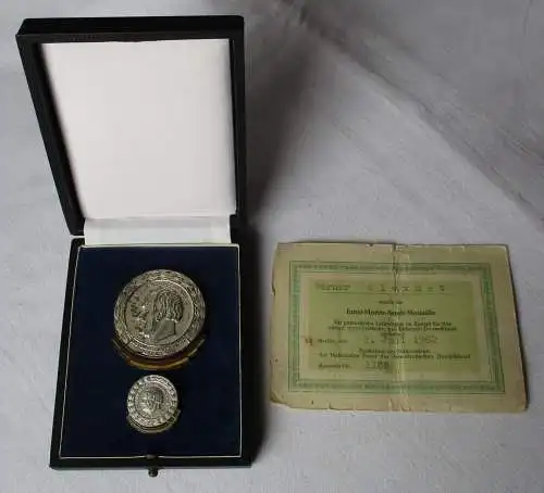 DDR Ernst Moritz Arndt Medaille + Miniatur 900 Silber Nr. 1188 (166669)