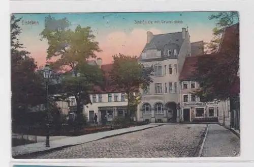 906894 Feldpost Ak Eisleben - Schlossplatz mit Gewerbebank 1916