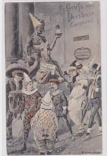907315 Künstler Ak  Gruss vom Dresdner Carneval 1913