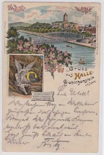 907048 Lithographie Ak Gruss aus Halle - Giebichenstein a. d. Saale 1902
