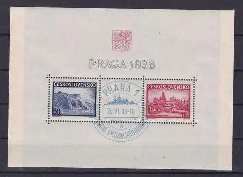 Briefmarken Tschechoslowakei Block 4 gestempelt 1938 (134555)