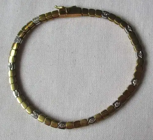 hochwertiges Armband Gliederarmband 585er Gold mit 12 Diamanten (156555)