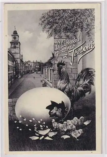 92264 Ak Velikonocni pozdrav z Třeboň (deutsch: Wittingau) 1938