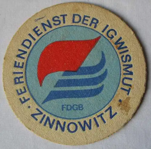 Bierdeckel DDR-Gebiet FDGB Feriendienst der IG Wismut Zinnowitz (162440)