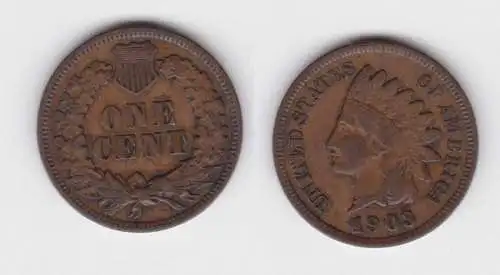1 Cent Kupfer Münze USA 1903 (142752)