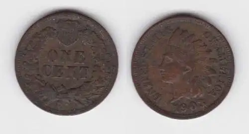 1 Cent Kupfer Münze USA 1903 (142797)