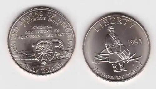 1/2 Dollar Kupfer-Nickel Münze USA Gedenkstätte Gettysburg 1995 (123903)