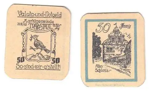 50 Pfennig Banknoten Notgeld Marktgemeinde Trappstadt 1920 (110974)