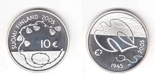 10 Euro Silbermünze Finnland 60 Jahre Frieden und Freiheit 2005 (113142)