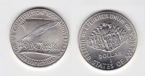 1 Dollar Silber Münze USA 200 Jahre Verfassung 1987 (131363)