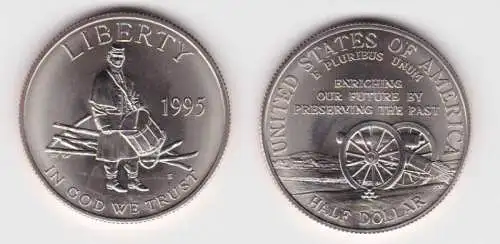 1/2 Dollar Kupfer-Nickel Münze USA Gedenkstätte Gettysburg 1995 (126767)
