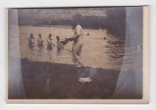 83585 Original Foto nackte Soldaten beim Baden im 1.Weltkrieg
