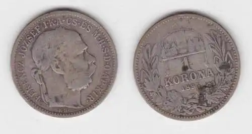 1 Krone Silber Münze Österreich Ungarn 1895 (117906)