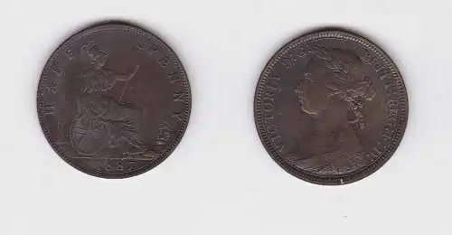 1/2 Penny Bronze Münze Großbritannien Britannia Victoria 1887 (130554)