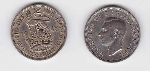 1 Schilling Münze Großbritannien 1948 Georg VI. (130362)