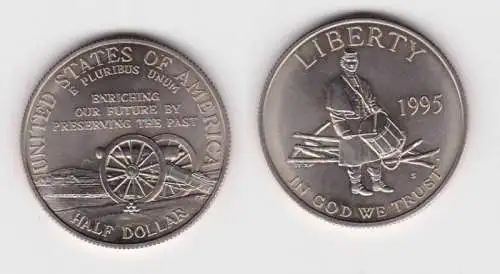 1/2 Dollar Kupfer-Nickel Münze USA Gedenkstätte Gettysburg 1995 (124679)