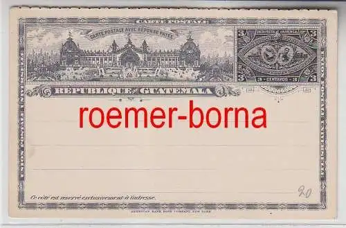 73812 seltene Ganzsachen Antwort Postkarte Guatemala 3 Centavos 1897