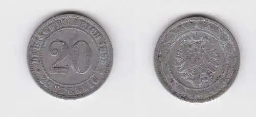 20 Pfennig Nickel Münze Kaiserreich 1888 D Jäger 9  (126038)