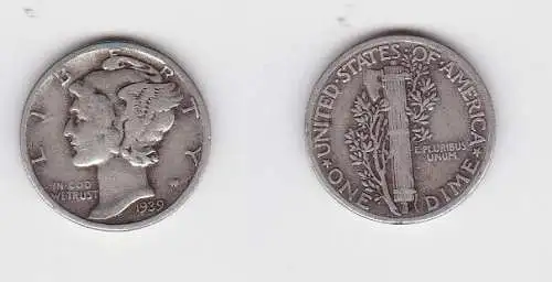 1 Dime Silber Münze USA 1939 Liberty (127094)